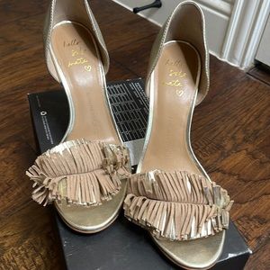 Gold Open toe heel Sandals